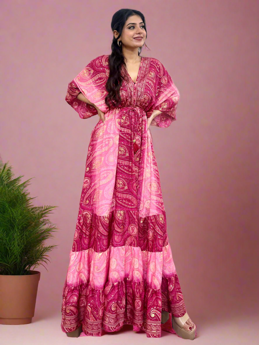 MPH Collection Pink Caftan Maxi Dress L store