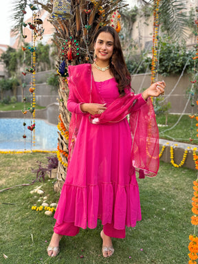 Pink Georgette Suit Set