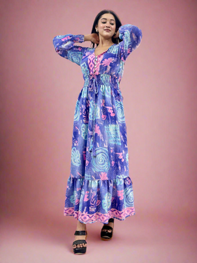 Two Shade Purple Boho Maxi Dress