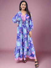 Two Shade Purple Boho Maxi Dress