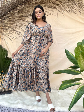 Floral Printed Boho Maxi Dress