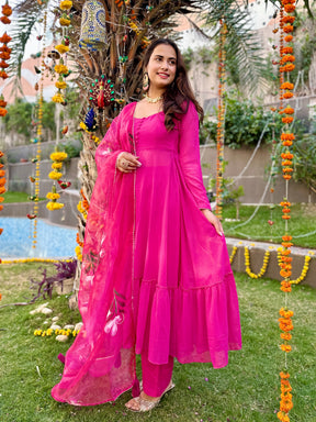 Pink Georgette Suit Set