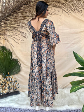 Floral Printed Boho Maxi Dress