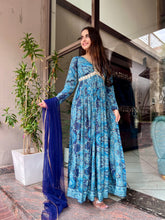 Dark Blue Alia Cut Suit Set